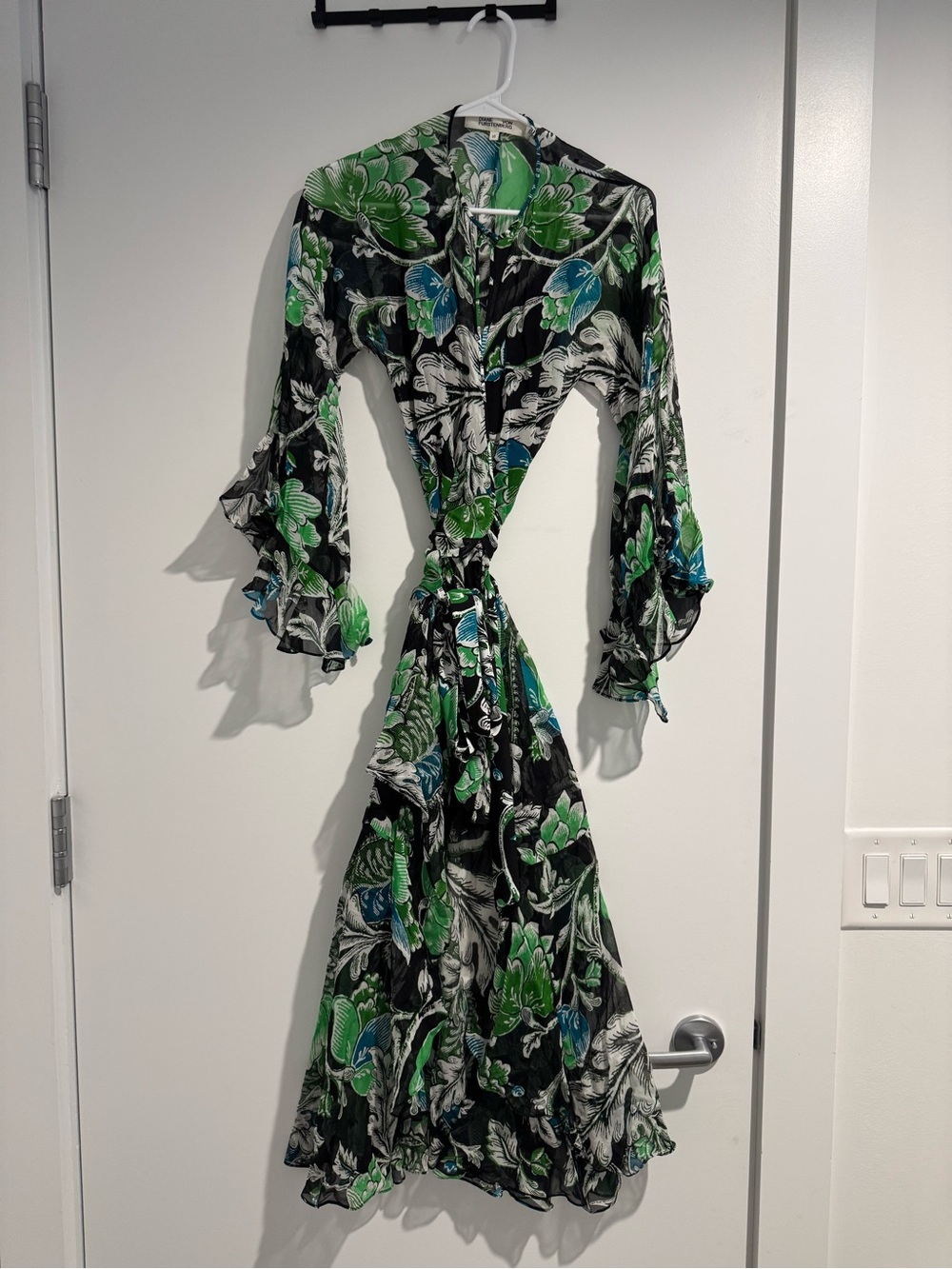 DVF Diane von Furstenberg Lizella floral crepe maxi wrap dress